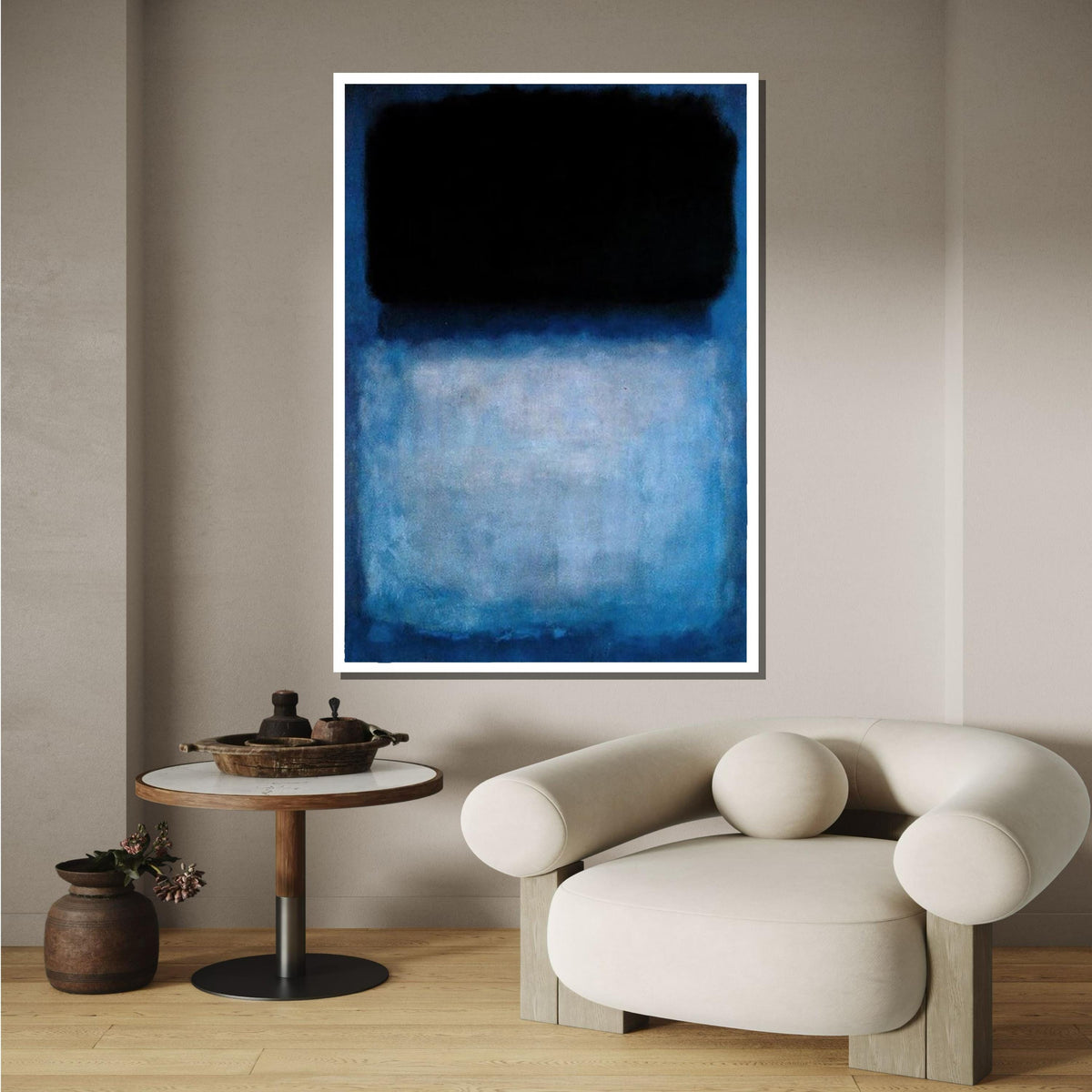 Black-Blue,Mark Rothko Framed Canvas,Mark Rothko Wall Art, Art Reproduction,Rothko Reproduction,Rothko Print Poster,Abstract Canvas Art