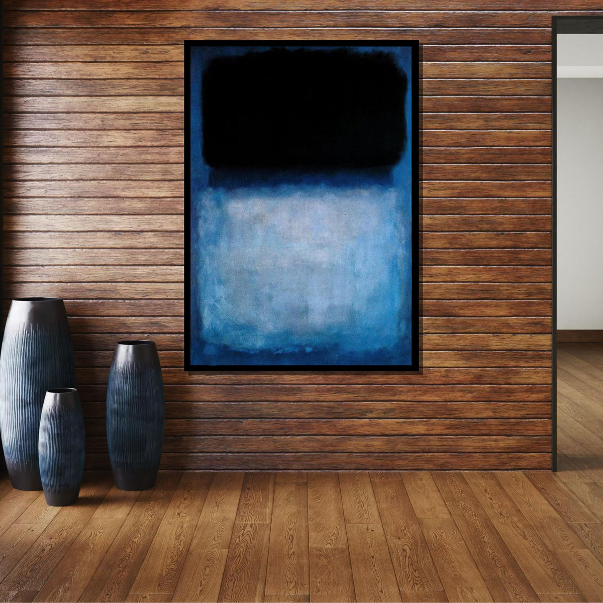 Black-Blue,Mark Rothko Framed Canvas,Mark Rothko Wall Art, Art Reproduction,Rothko Reproduction,Rothko Print Poster,Abstract Canvas Art