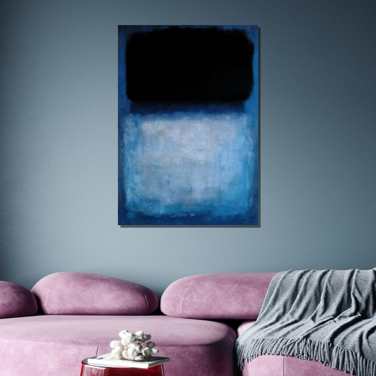 Black-Blue,Mark Rothko Framed Canvas,Mark Rothko Wall Art, Art Reproduction,Rothko Reproduction,Rothko Print Poster,Abstract Canvas Art