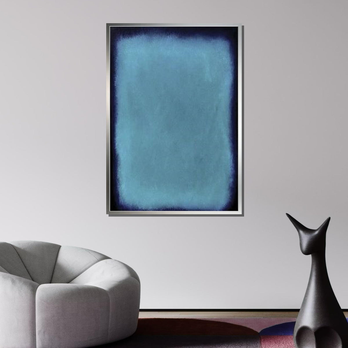 Blue Mark Rothko Framed Canvas,Mark Rothko Wall Art, Art Reproduction,Rothko Reproduction,Rothko Print Poster,Famous Art,Abstract Canvas Art