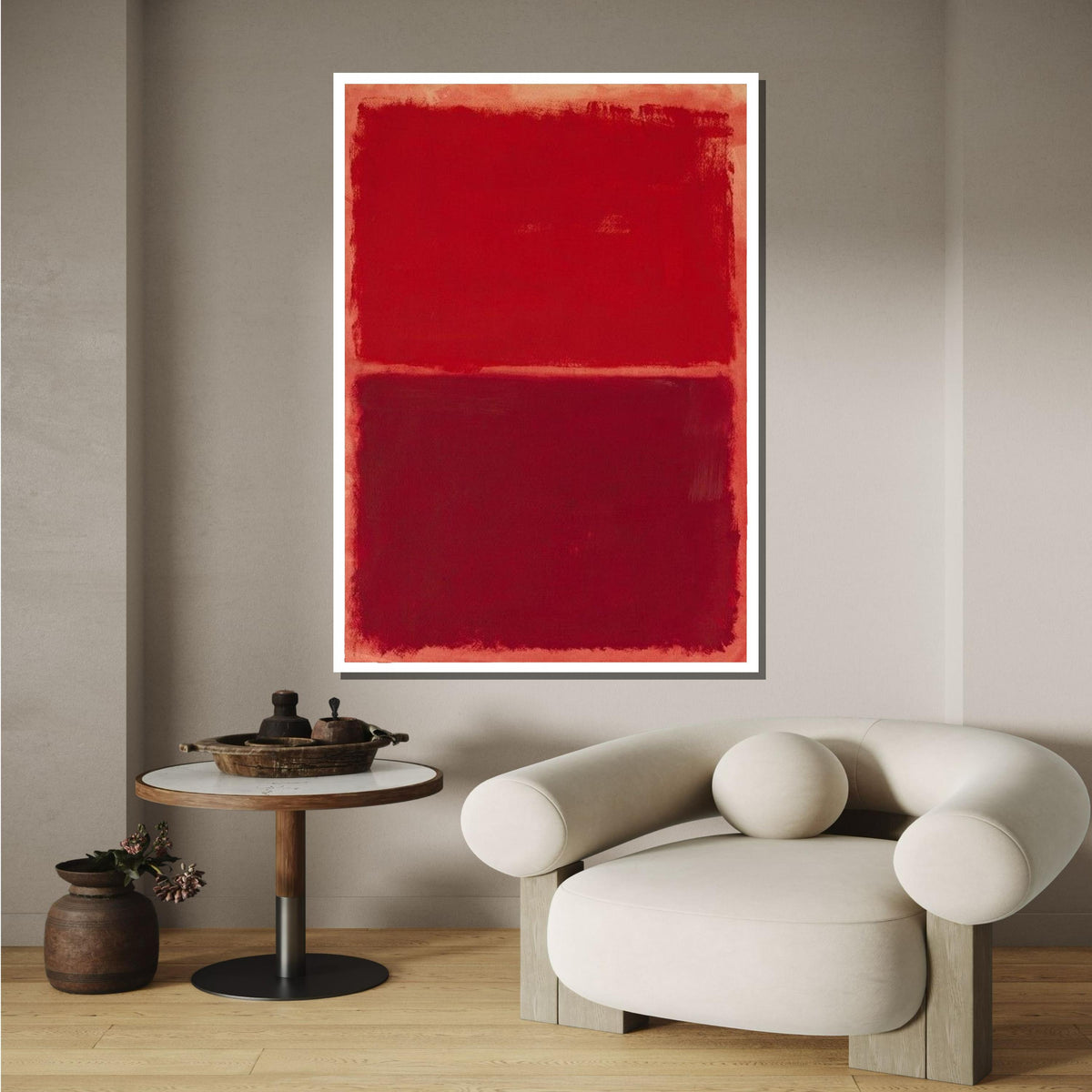 Red Mark Rothko Framed Canvas,Mark Rothko Wall Art, Art Reproduction,Rothko Reproduction,Rothko Print Poster,Famous Art,Abstract Canvas Art