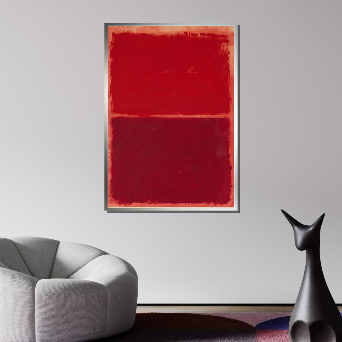 Red Mark Rothko Framed Canvas,Mark Rothko Wall Art, Art Reproduction,Rothko Reproduction,Rothko Print Poster,Famous Art,Abstract Canvas Art