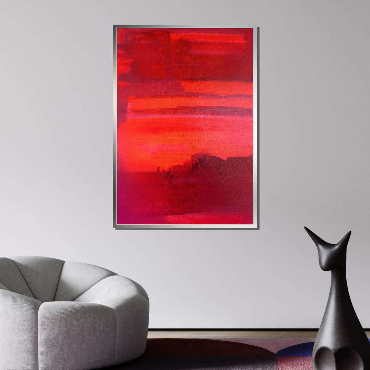 Red Mark Rothko Framed Canvas,Mark Rothko Wall Art, Art Reproduction,Rothko Reproduction,Rothko Print Poster, Famous Art, Canvas Wall Art