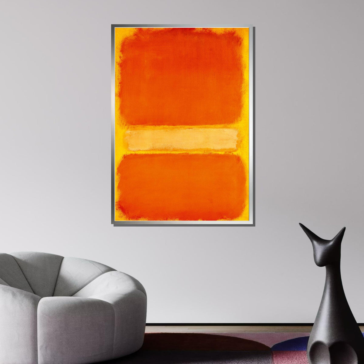 Orange- Yellow,Mark Rothko Framed Canvas,Mark Rothko Wall Art, Art Reproduction,Rothko Reproduction,Rothko Print Poster, Famous Art