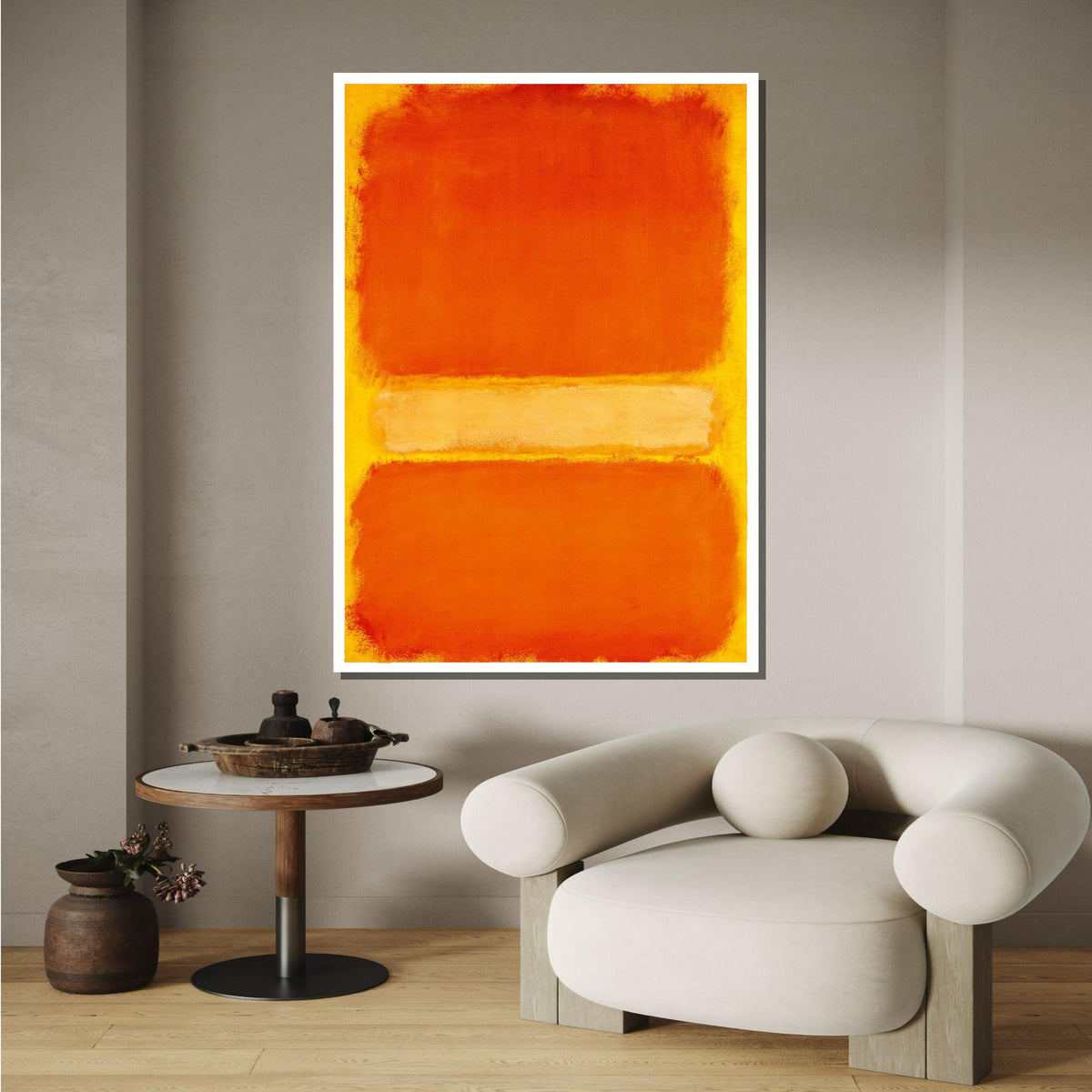 Orange- Yellow,Mark Rothko Framed Canvas,Mark Rothko Wall Art, Art Reproduction,Rothko Reproduction,Rothko Print Poster, Famous Art