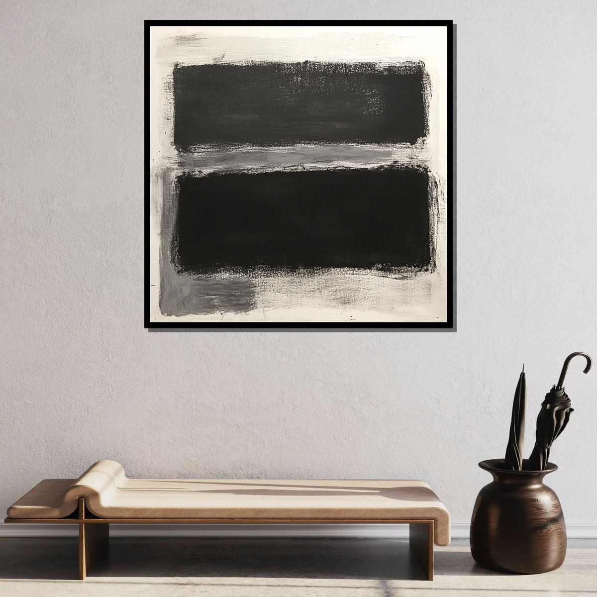 Black-White Mark Rothko Framed Canvas,Mark Rothko Wall Art, Art Reproduction,Rothko Reproduction,Rothko Print Poster, Famous Art