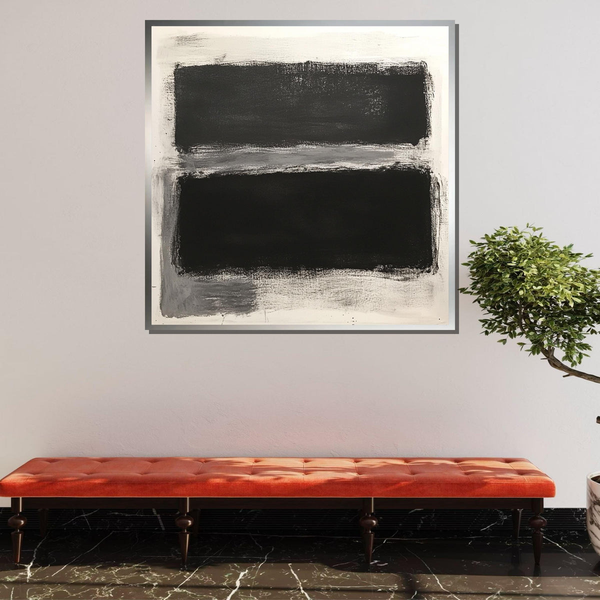 Black-White Mark Rothko Framed Canvas,Mark Rothko Wall Art, Art Reproduction,Rothko Reproduction,Rothko Print Poster, Famous Art
