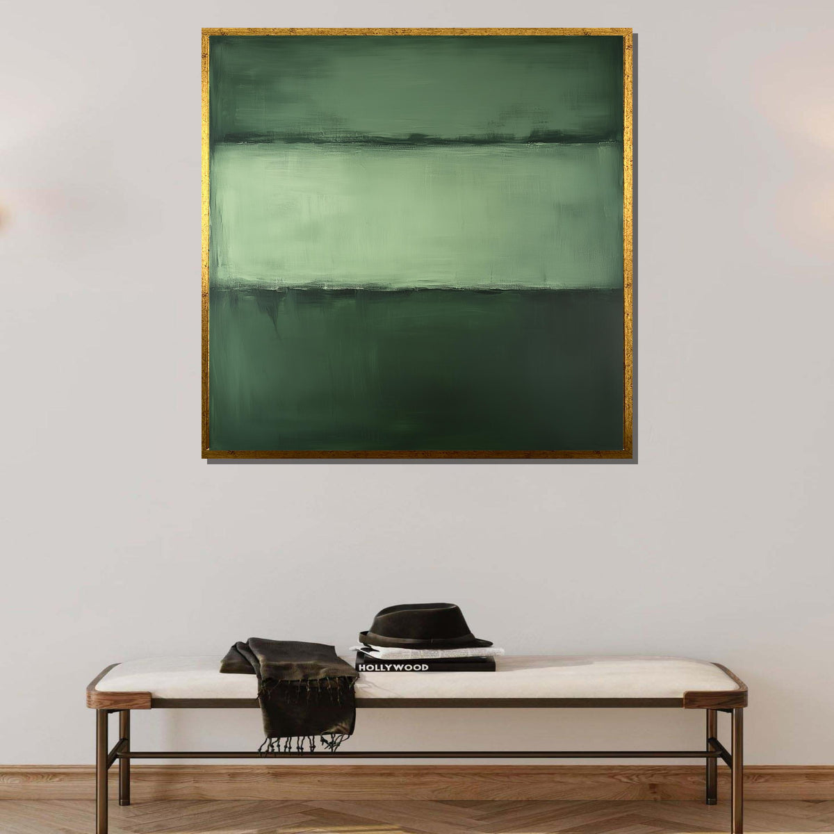 Green Mark Rothko Framed Canvas,Mark Rothko Wall Art, Art Reproduction,Rothko Reproduction,Rothko Print Poster, Famous Art, Canvas Wall Art