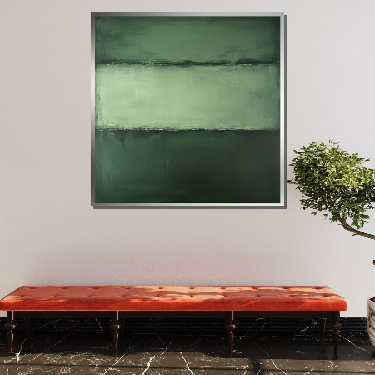 Green Mark Rothko Framed Canvas,Mark Rothko Wall Art, Art Reproduction,Rothko Reproduction,Rothko Print Poster, Famous Art, Canvas Wall Art
