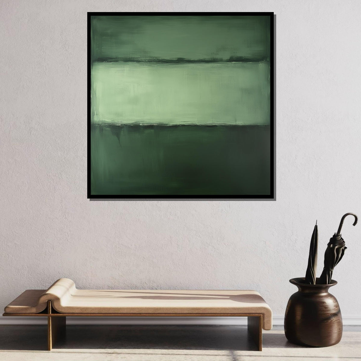Green Mark Rothko Framed Canvas,Mark Rothko Wall Art, Art Reproduction,Rothko Reproduction,Rothko Print Poster, Famous Art, Canvas Wall Art