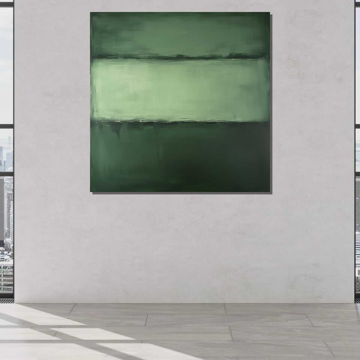 Green Mark Rothko Framed Canvas,Mark Rothko Wall Art, Art Reproduction,Rothko Reproduction,Rothko Print Poster, Famous Art, Canvas Wall Art