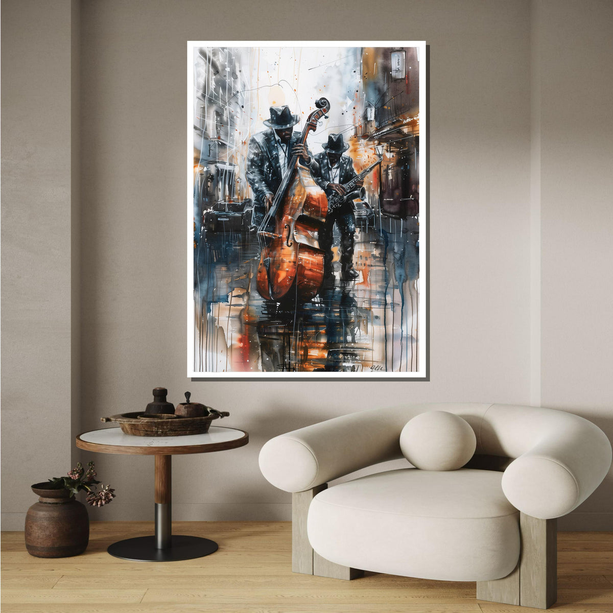 Jazz Musicians Street Art - Urban Music Decor, Cool Wall Art for Jazz Lovers, Unique Instrument Painting,Music Lovers,Music Canvas Art