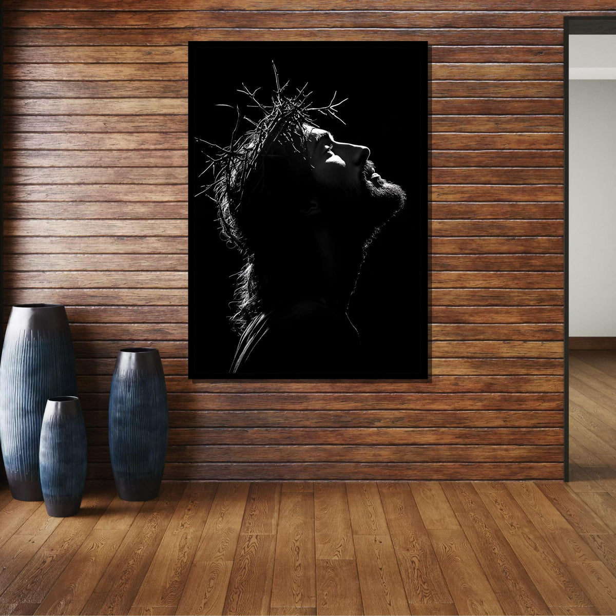 Jesus Crown of Thorns Black & White Print - Striking Religious Wall Art in Minimalist Style,Spiritual Wall Decor ,Christian Gift