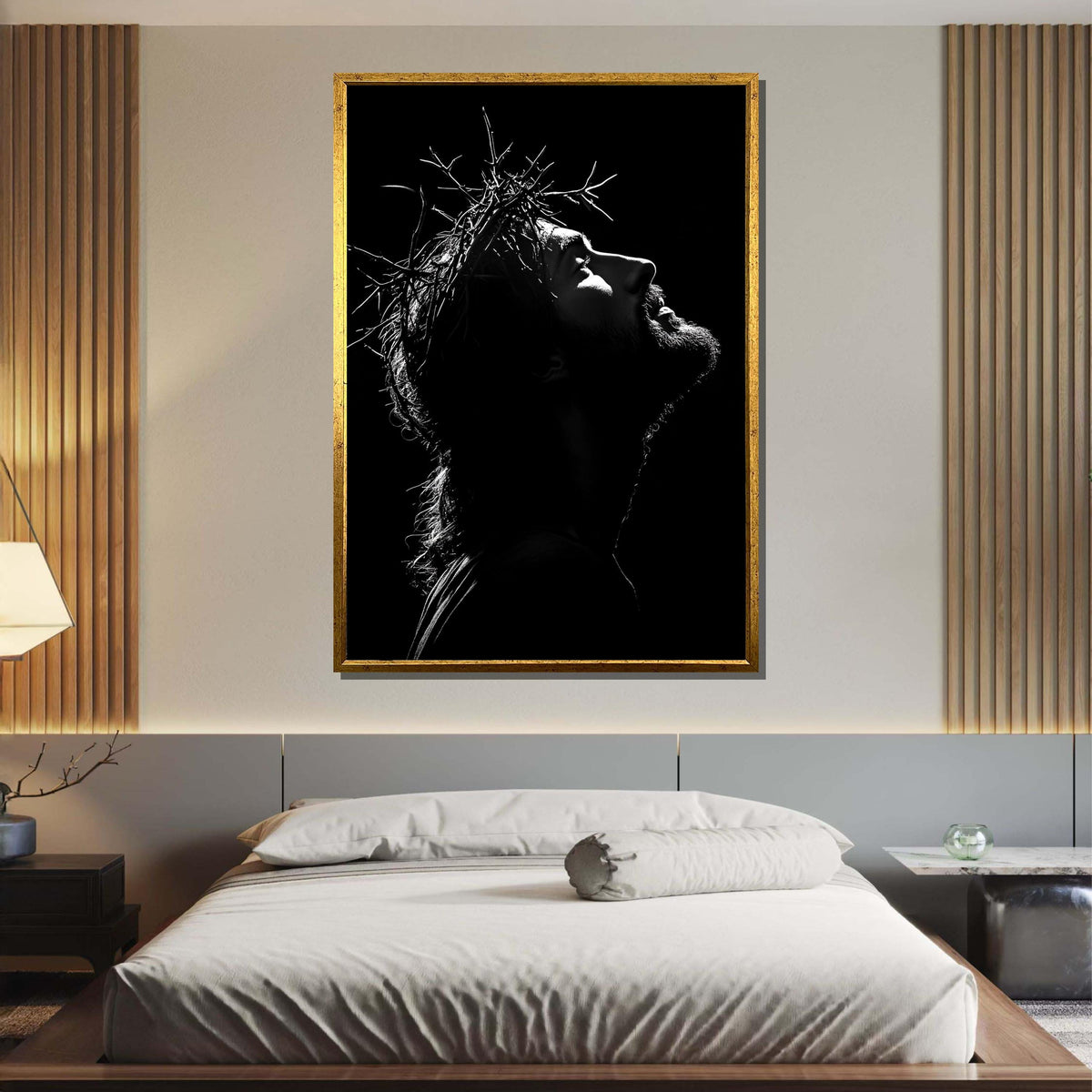 Jesus Crown of Thorns Black & White Print - Striking Religious Wall Art in Minimalist Style,Spiritual Wall Decor ,Christian Gift