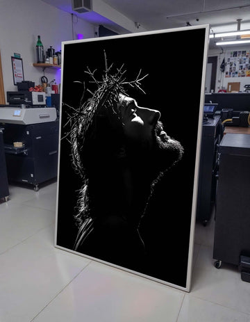 Jesus Crown of Thorns Black & White Print - Striking Religious Wall Art in Minimalist Style,Spiritual Wall Decor ,Christian Gift