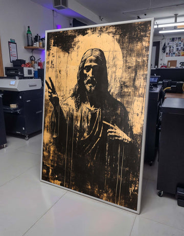 Rustic Jesus Artwork - Vintage-Style Religious Wall Art with Peaceful Message,Spiritual Wall Decor ,Christian Gift