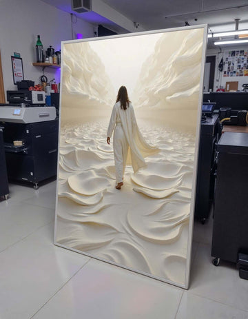 Walking on Water Canvas Art, Divine Ocean Scene, Jesus Art Print, Inspirational Wall Decor, Religious Artwork ,Christian Gift