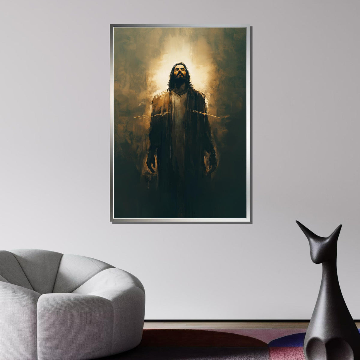 Radiant Jesus Canvas, Divine Light Art, Spiritual Inspiration Wall Decor, Holy Presence Painting, Christian Faith Artwork, Ready to Hang