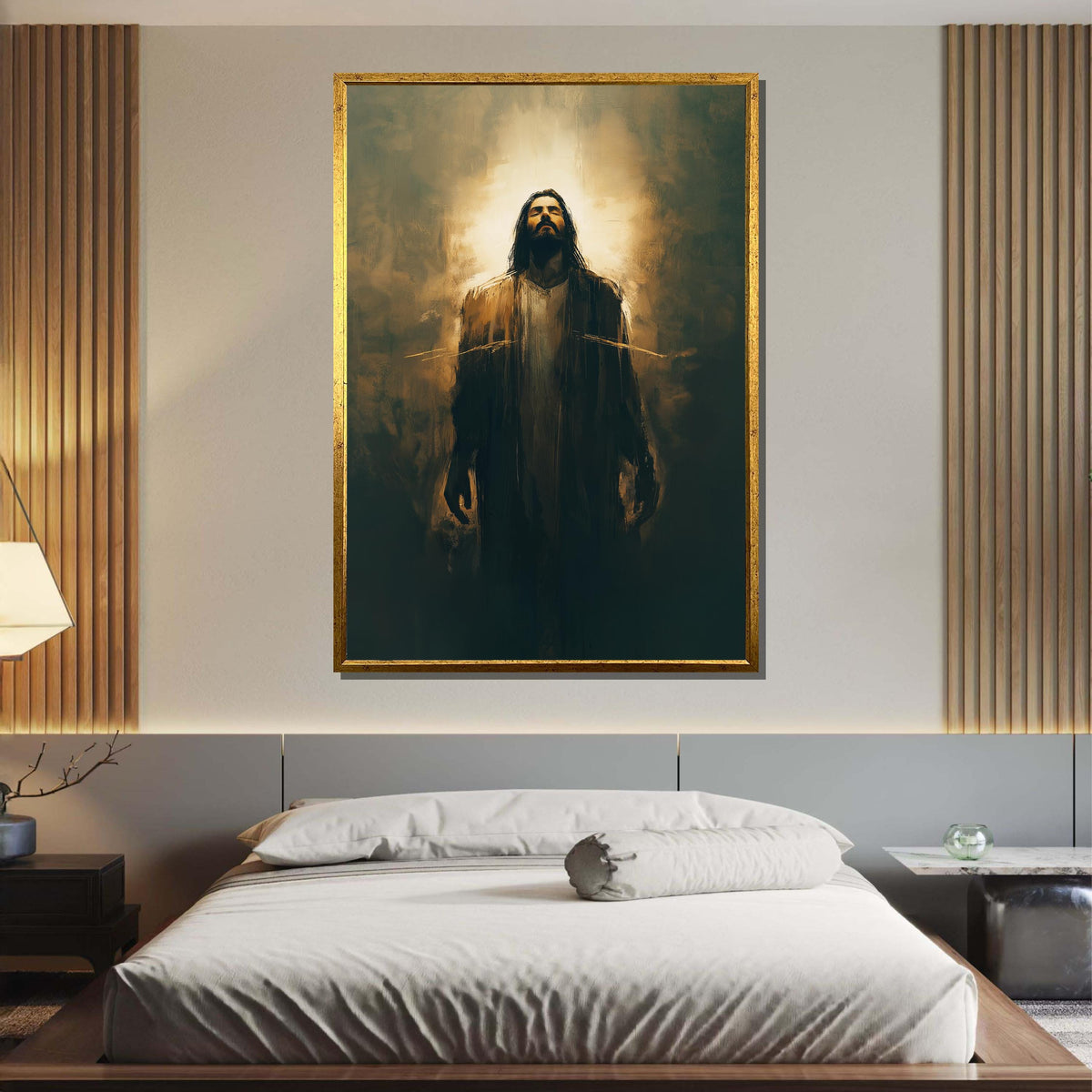 Radiant Jesus Canvas, Divine Light Art, Spiritual Inspiration Wall Decor, Holy Presence Painting, Christian Faith Artwork, Ready to Hang