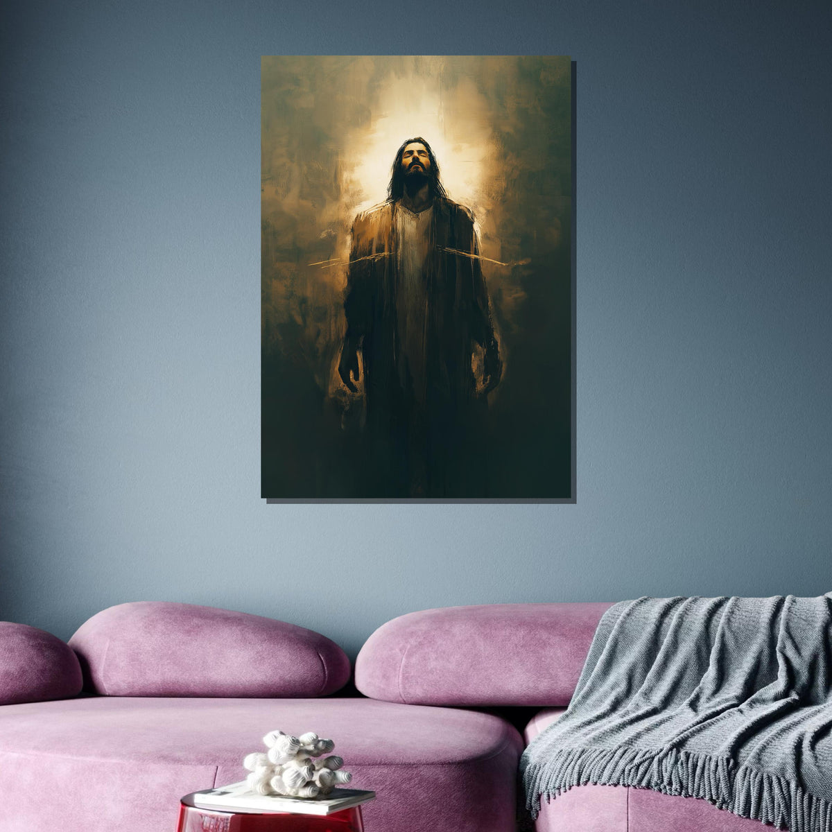 Radiant Jesus Canvas, Divine Light Art, Spiritual Inspiration Wall Decor, Holy Presence Painting, Christian Faith Artwork, Ready to Hang