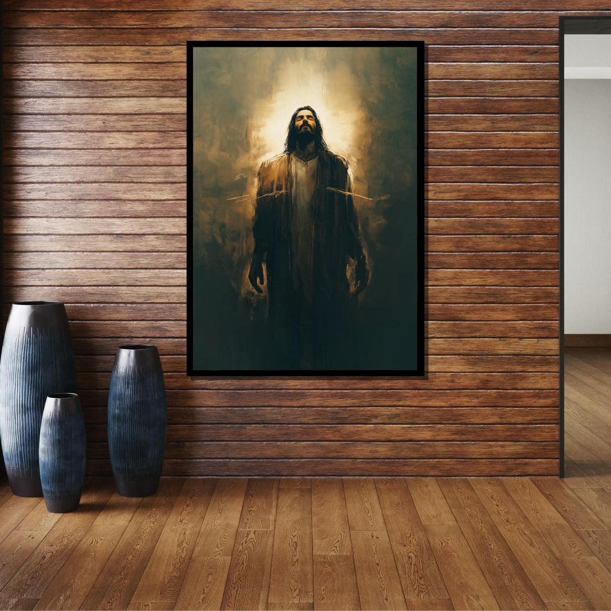 Radiant Jesus Canvas, Divine Light Art, Spiritual Inspiration Wall Decor, Holy Presence Painting, Christian Faith Artwork, Ready to Hang