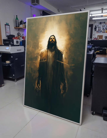 Radiant Jesus Canvas, Divine Light Art, Spiritual Inspiration Wall Decor, Holy Presence Painting, Christian Faith Artwork, Ready to Hang