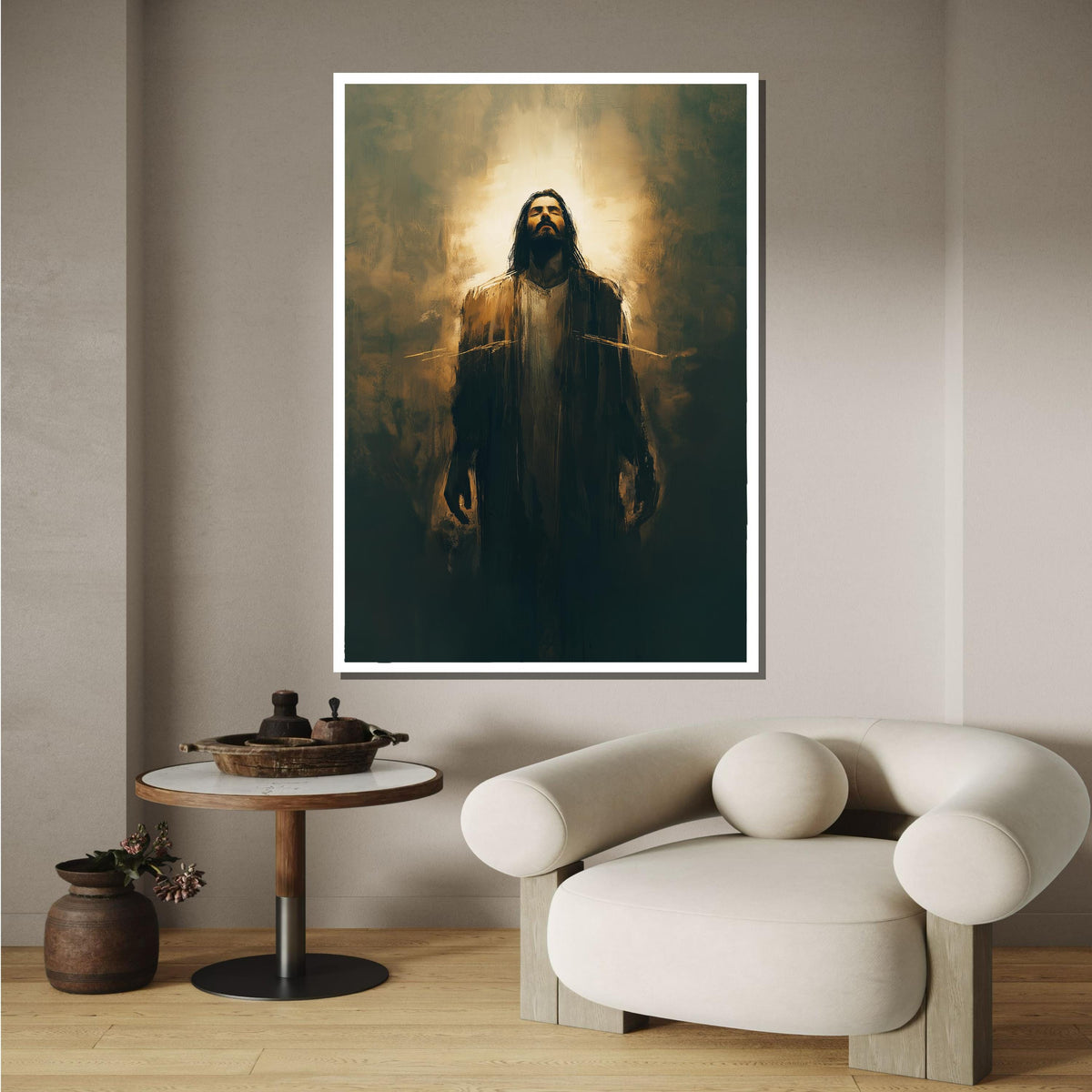 Radiant Jesus Canvas, Divine Light Art, Spiritual Inspiration Wall Decor, Holy Presence Painting, Christian Faith Artwork, Ready to Hang