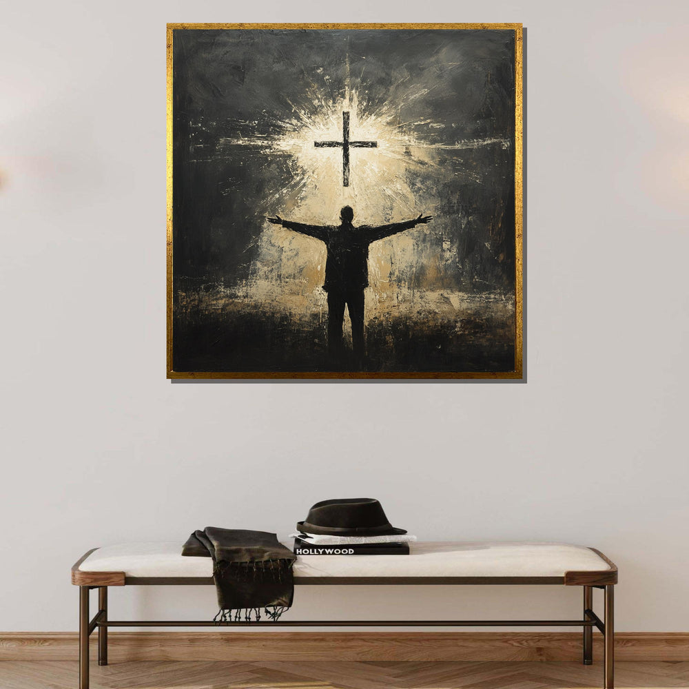 Radiant Jesus Canvas, Divine Light Art, Spiritual Inspiration Wall Decor, Holy Presence Painting, Christian Faith Artwork, Ready to Hang