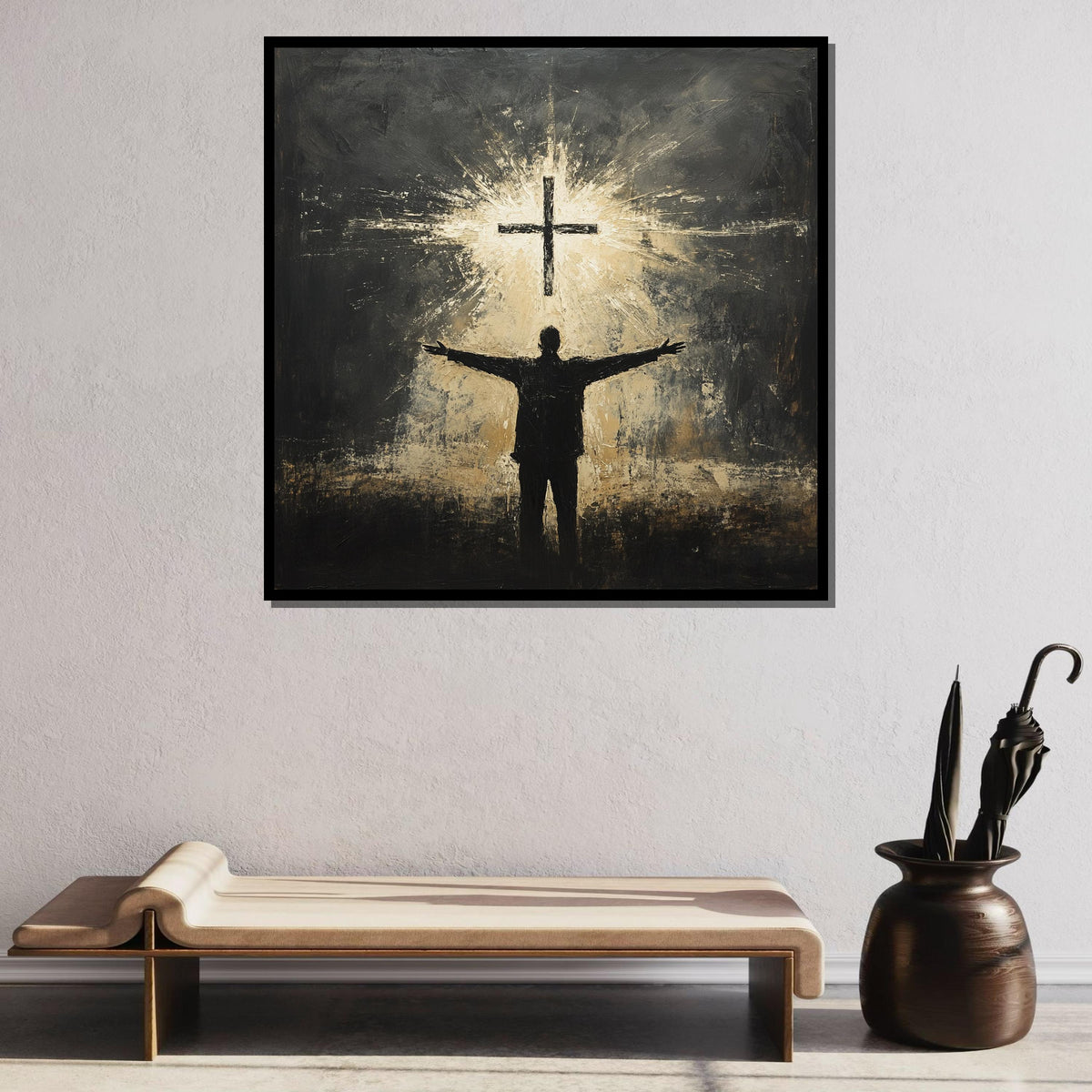 Radiant Jesus Canvas, Divine Light Art, Spiritual Inspiration Wall Decor, Holy Presence Painting, Christian Faith Artwork, Ready to Hang