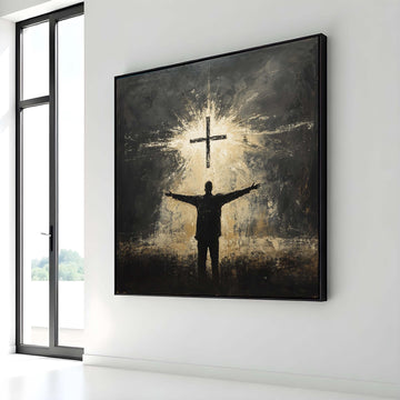 Radiant Jesus Canvas, Divine Light Art, Spiritual Inspiration Wall Decor, Holy Presence Painting, Christian Faith Artwork, Ready to Hang