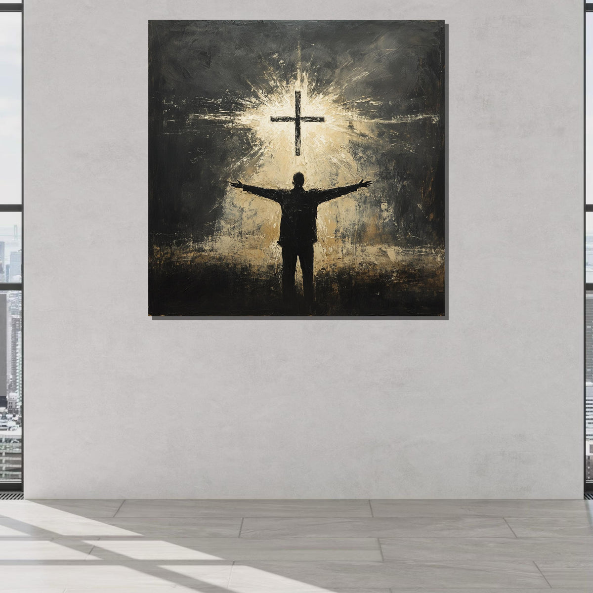 Radiant Jesus Canvas, Divine Light Art, Spiritual Inspiration Wall Decor, Holy Presence Painting, Christian Faith Artwork, Ready to Hang