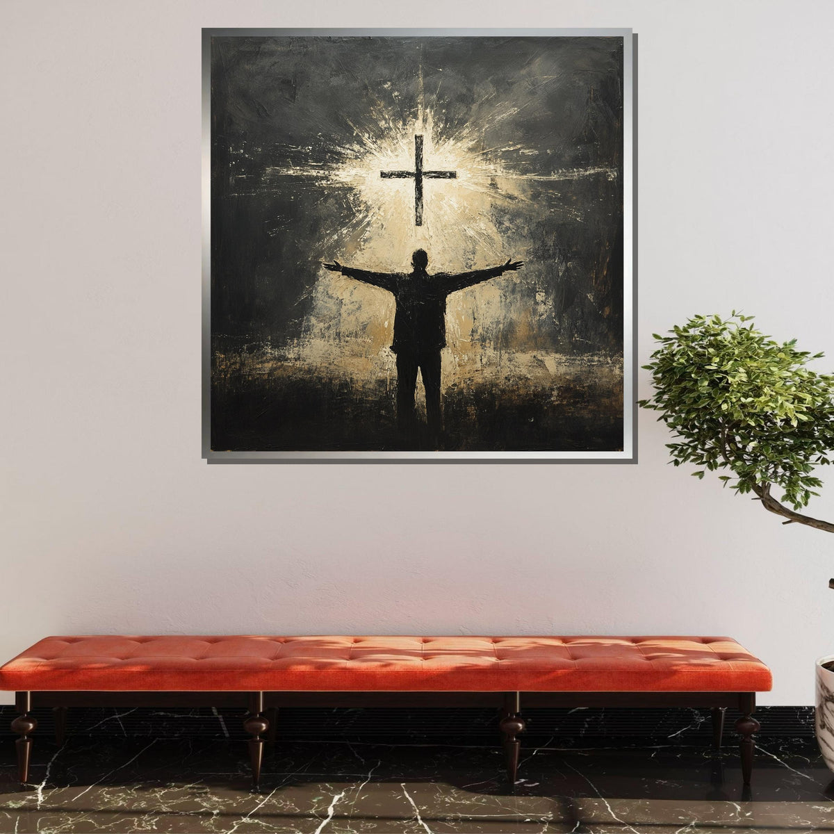 Radiant Jesus Canvas, Divine Light Art, Spiritual Inspiration Wall Decor, Holy Presence Painting, Christian Faith Artwork, Ready to Hang
