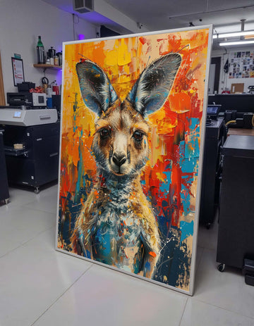 Colorful Kangaroo Canvas, Abstract Animal Art, Vibrant Wildlife Print, Australian Decor, Animal Canvas Art, Wildlife Art, Ready to Hang