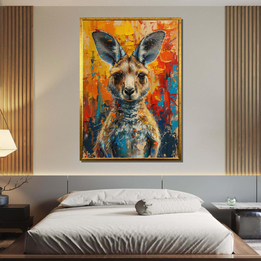 Colorful Kangaroo Canvas, Abstract Animal Art, Vibrant Wildlife Print, Australian Decor, Animal Canvas Art, Wildlife Art, Ready to Hang