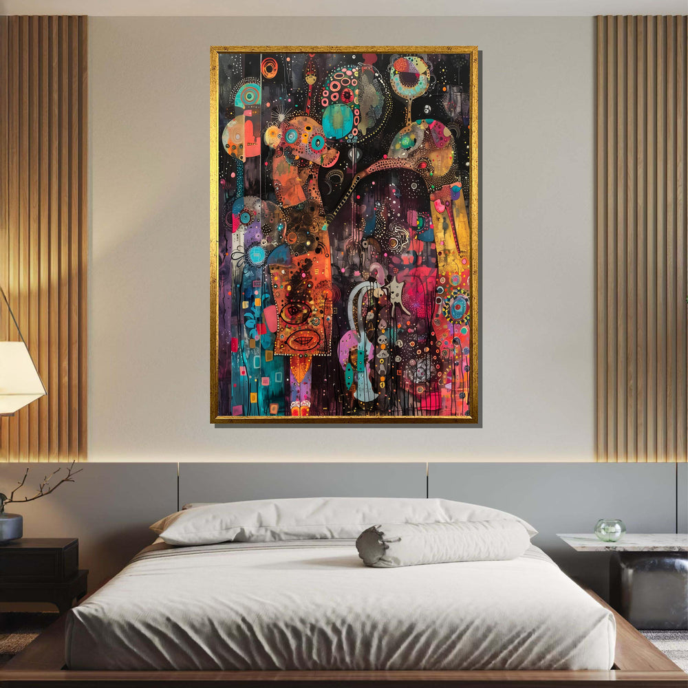 Abstract Cosmic Dreams Canvas, Colorful Surreal Wall Art, Modern Psychedelic Decor, Vibrant Fantasy Art Print, Ready to Hang Canvas