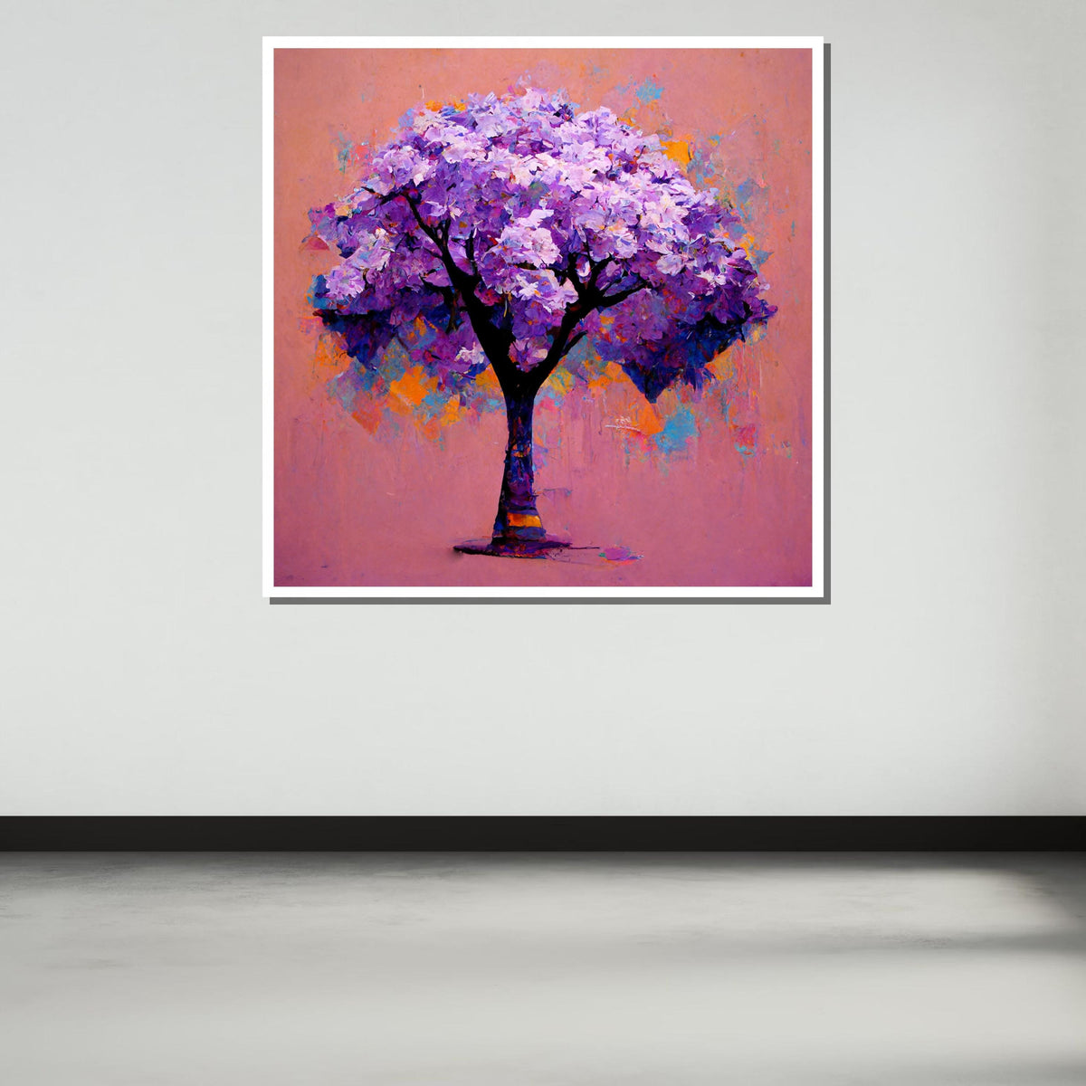 Vibrant Purple Tree Art, Abstract Floral Tree Canvas, Colorful Nature Wall Decor, Bright Impressionist Tree Print, Ready to Hang