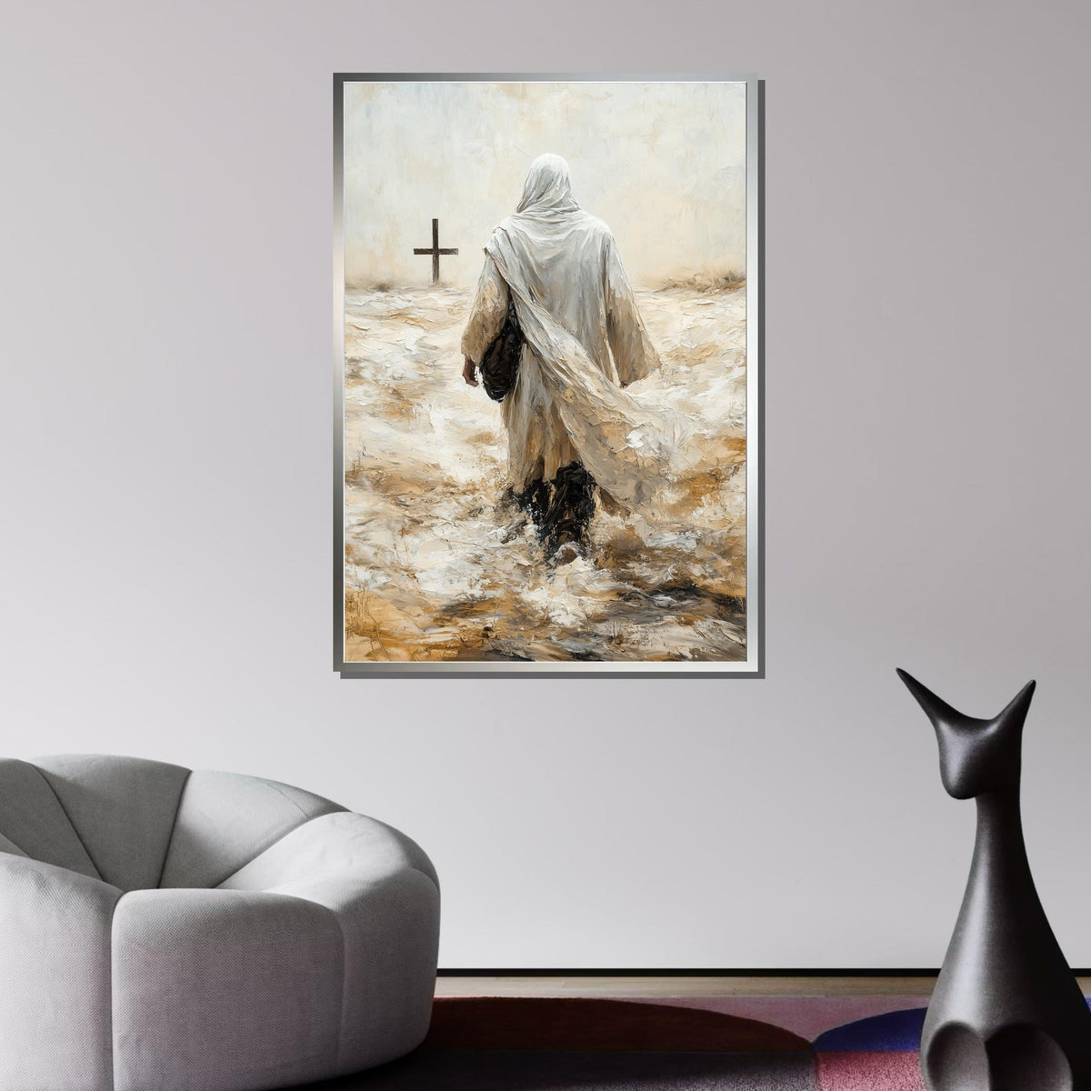 Path to the Cross Canvas Art,Spiritual Journey of Jesus,Sacred Christian Wall Decor,Inspirational Religious Print,Christian ArtReady to Hang