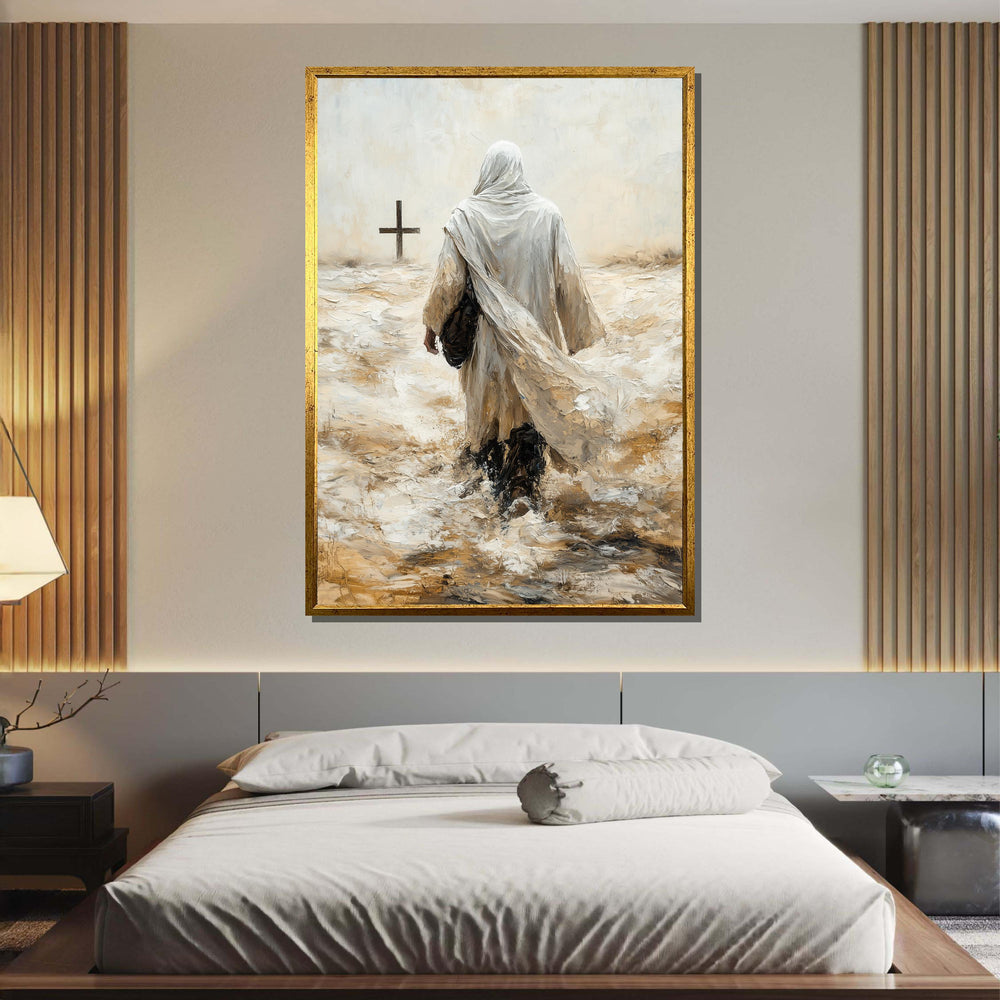 Path to the Cross Canvas Art,Spiritual Journey of Jesus,Sacred Christian Wall Decor,Inspirational Religious Print,Christian ArtReady to Hang