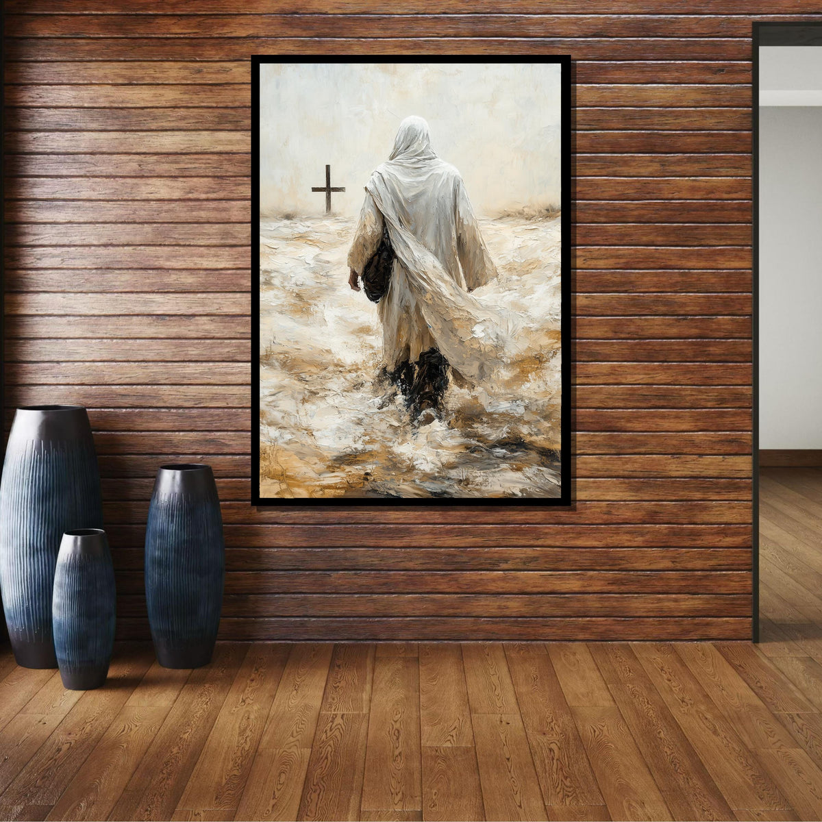 Path to the Cross Canvas Art,Spiritual Journey of Jesus,Sacred Christian Wall Decor,Inspirational Religious Print,Christian ArtReady to Hang