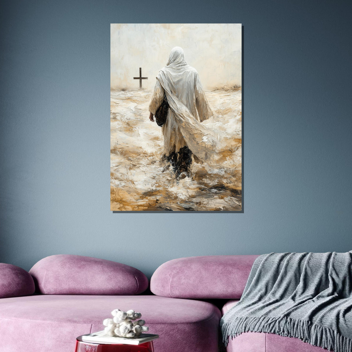 Path to the Cross Canvas Art,Spiritual Journey of Jesus,Sacred Christian Wall Decor,Inspirational Religious Print,Christian ArtReady to Hang