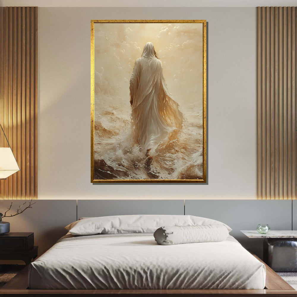 Path to Salvation Canvas Art, Jesus Walking Towards the Cross, Spiritual Journey Wall Decor, Inspirational Christian Artwork, Ready to Hang