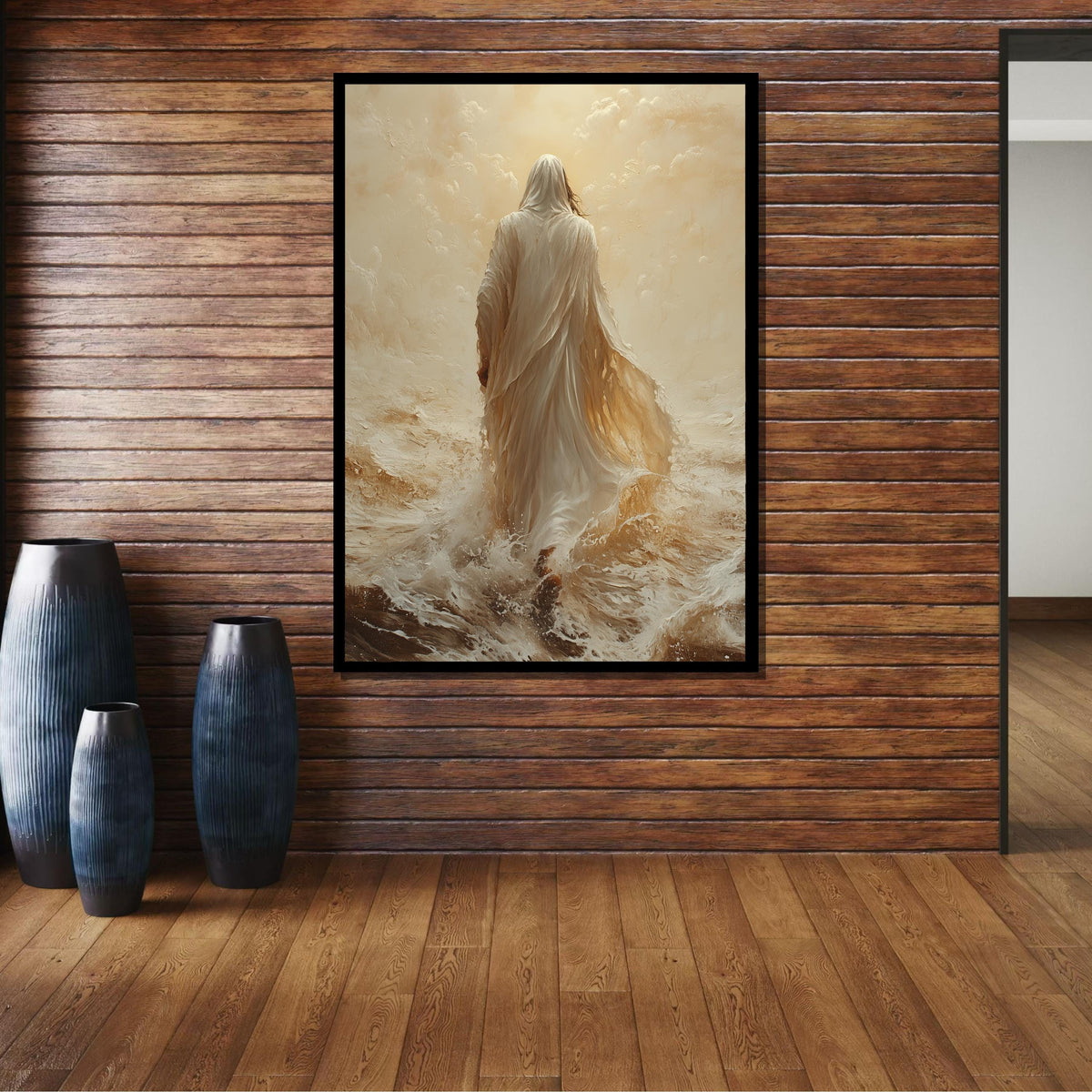 Path to Salvation Canvas Art, Jesus Walking Towards the Cross, Spiritual Journey Wall Decor, Inspirational Christian Artwork, Ready to Hang