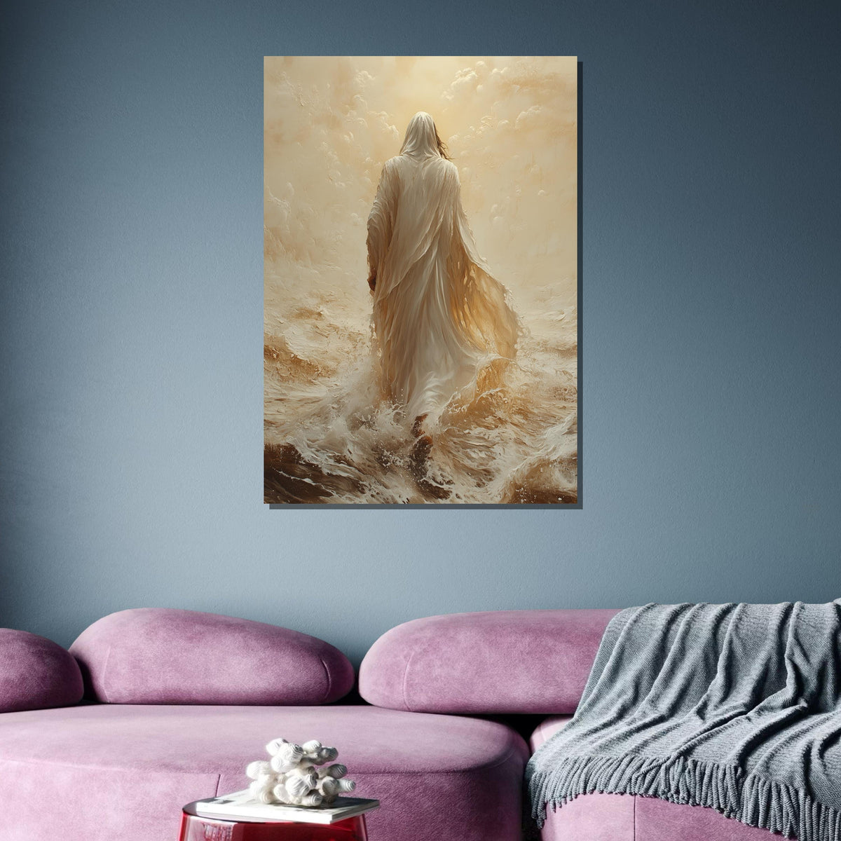Path to Salvation Canvas Art, Jesus Walking Towards the Cross, Spiritual Journey Wall Decor, Inspirational Christian Artwork, Ready to Hang