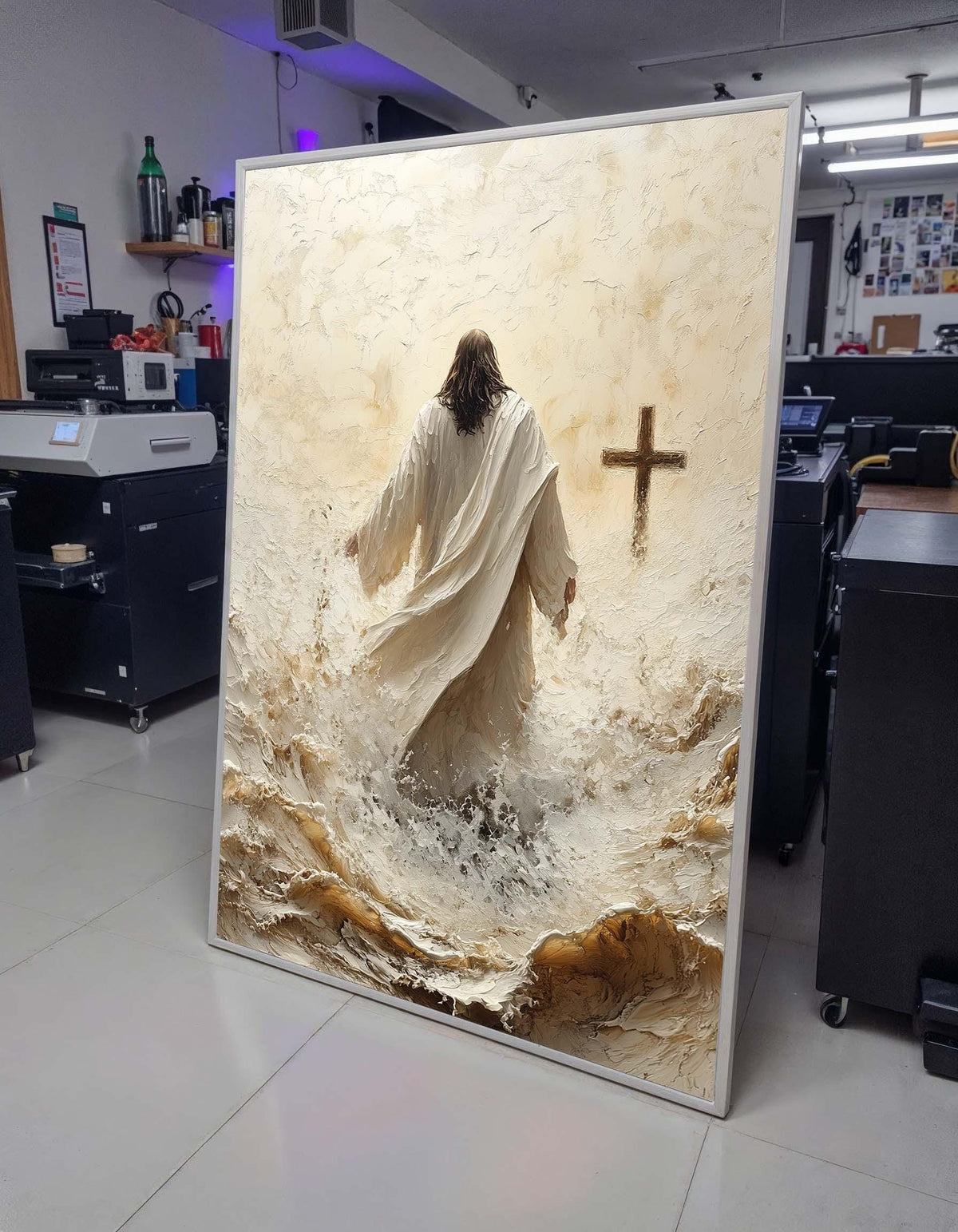 Path to Salvation Canvas Art, Jesus Walking Towards the Cross, Spiritual Journey Wall Decor, Inspirational Christian Artwork, Ready to Hang