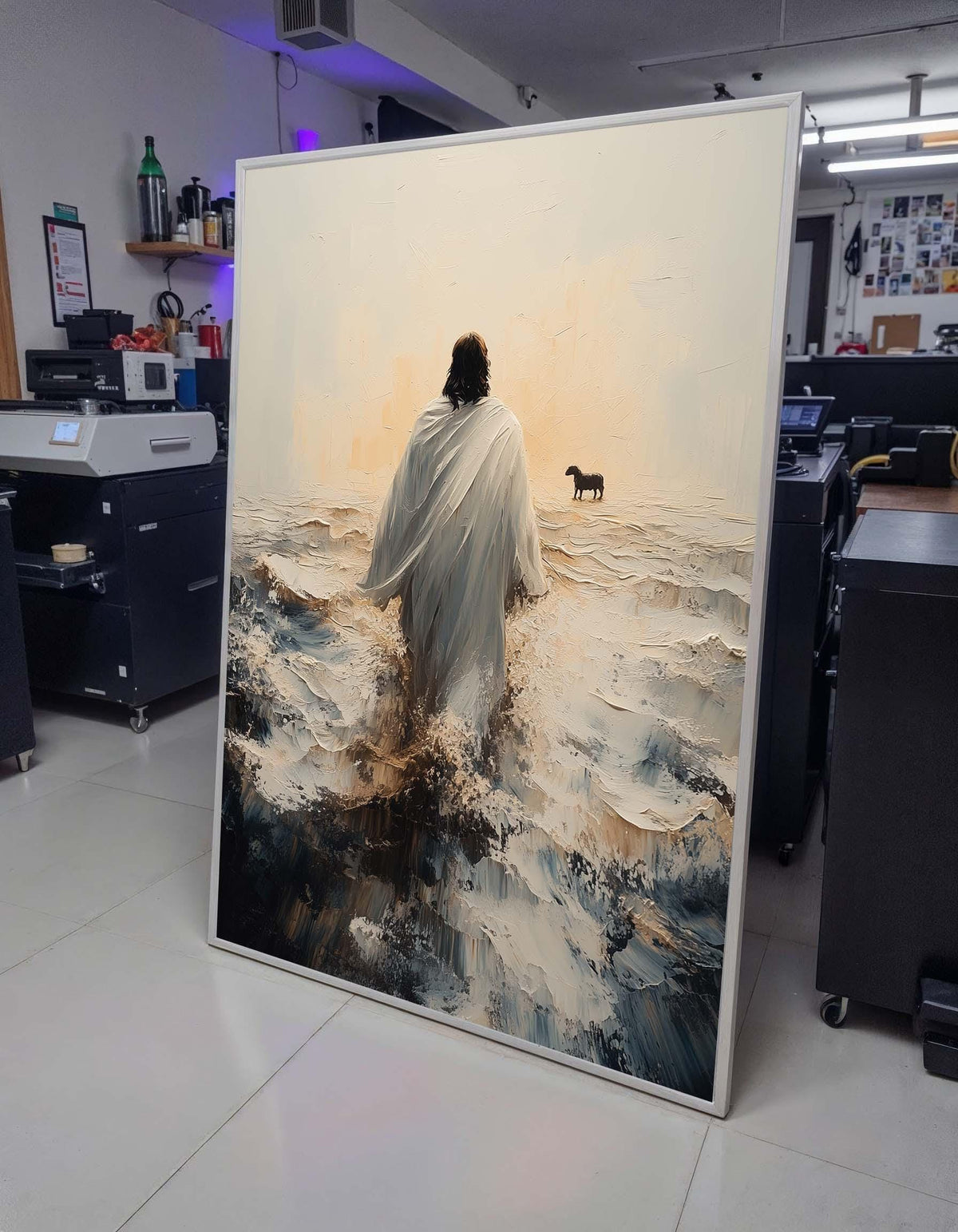 Jesus Walking Toward Lost Lamb, Spiritual Canvas Art, Faith Wall Decor, Religious Art Print, Ready to Hang, Inspirational Christian Artwork