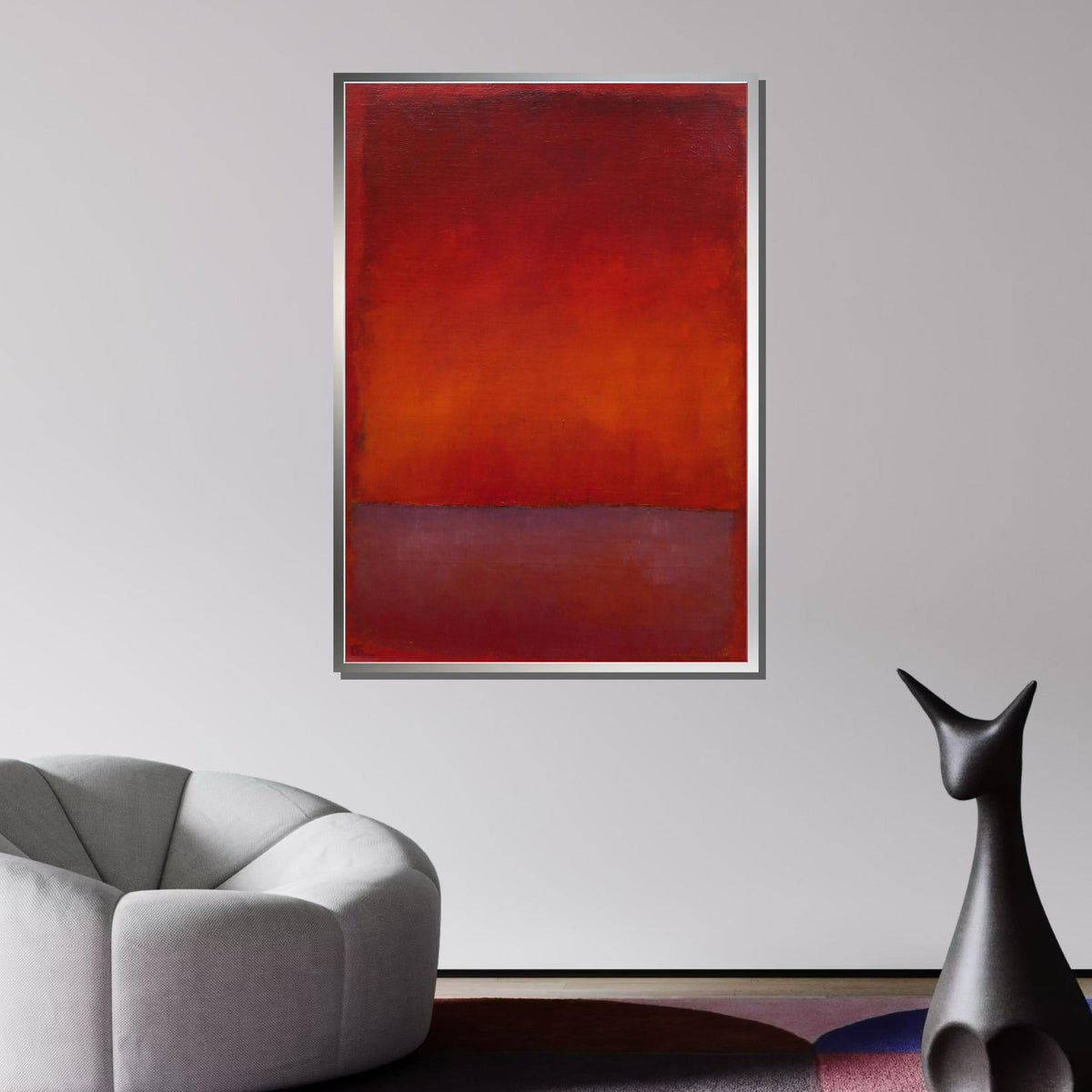 Red Mark Rothko Framed Canvas,Mark Rothko Wall Art, Art Reproduction,Rothko Reproduction,Rothko Print Poster,Abstract Canvas Wall Art