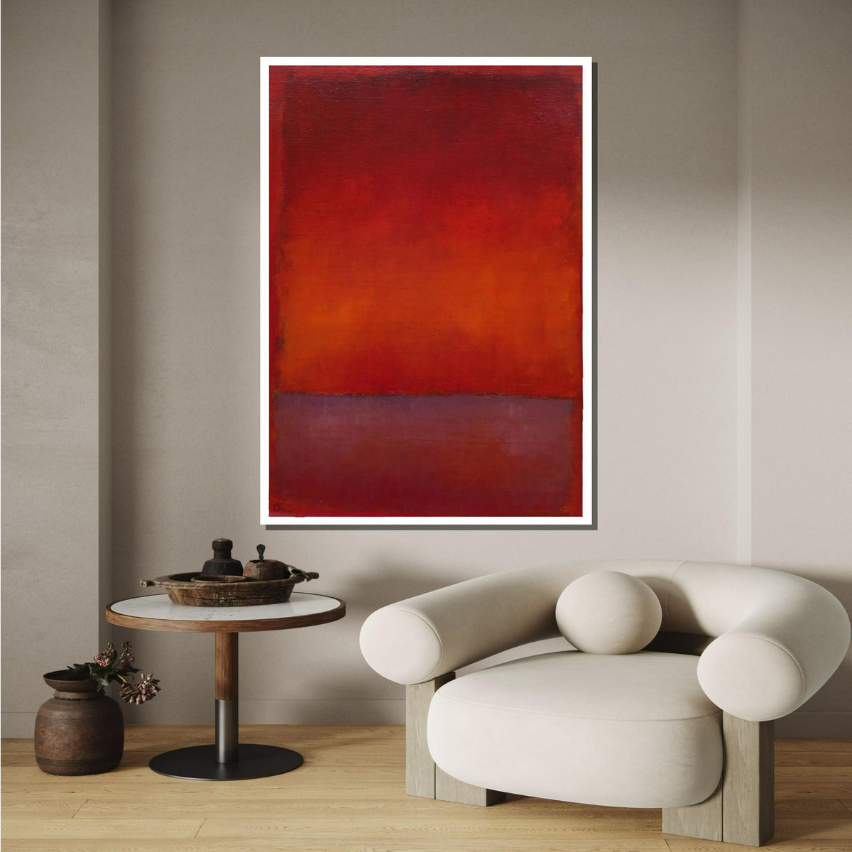 Red Mark Rothko Framed Canvas,Mark Rothko Wall Art, Art Reproduction,Rothko Reproduction,Rothko Print Poster,Abstract Canvas Wall Art