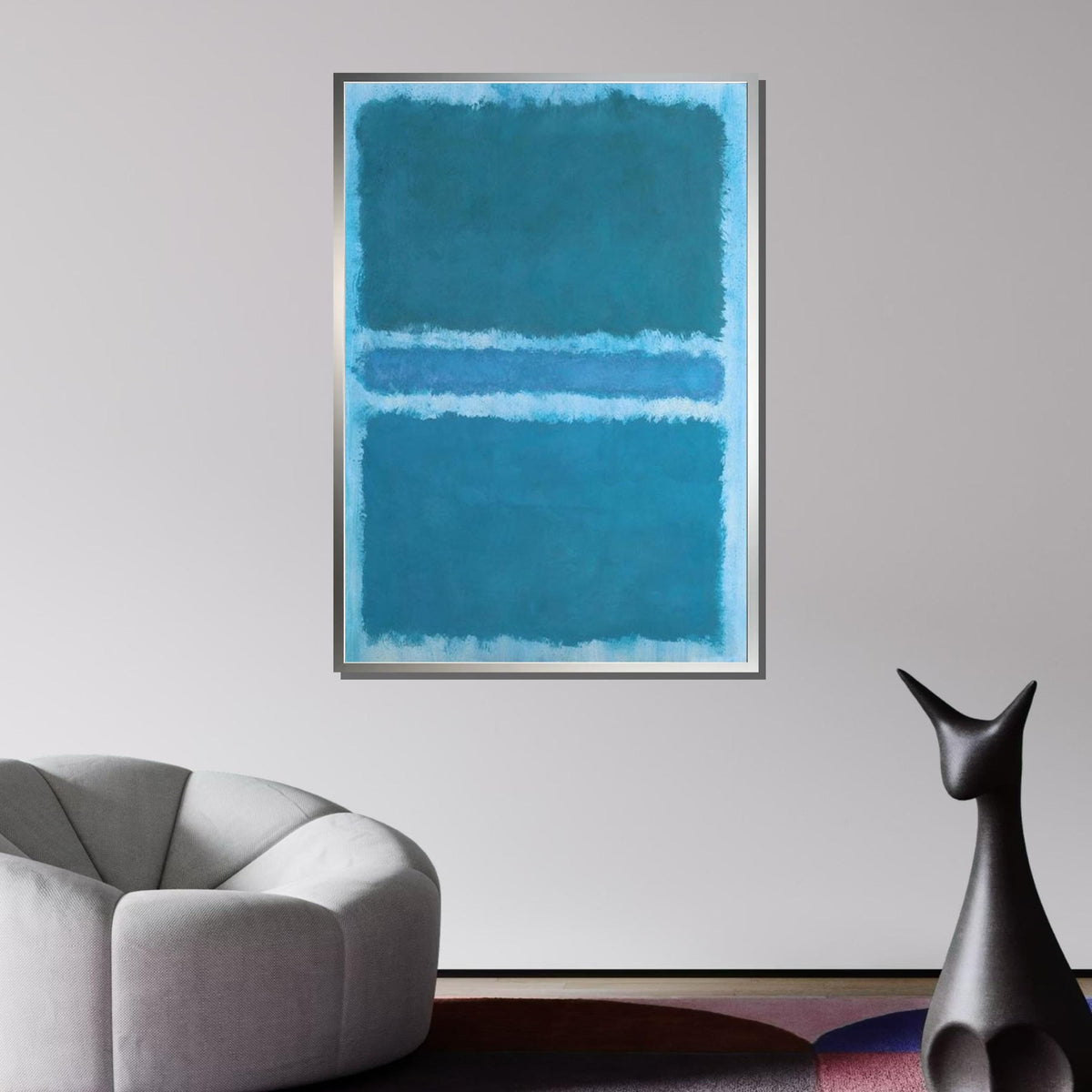 Blue,Mark Rothko Framed Canvas,Mark Rothko Wall Art, Art Reproduction,Rothko Reproduction,Rothko Print Poster,Famous Art,Abstract Canvas Art