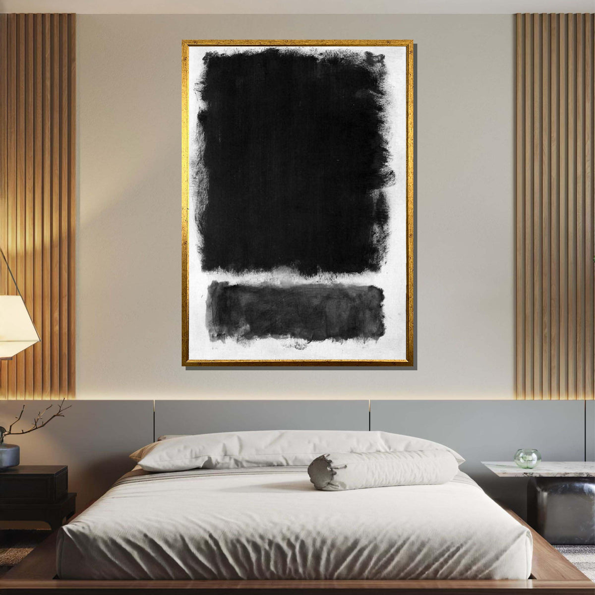 Black-White Mark Rothko Framed Canvas,Mark Rothko Wall Art,Art Reproduction,Rothko Reproduction,Rothko Print Poster,Abstract Canvas Art