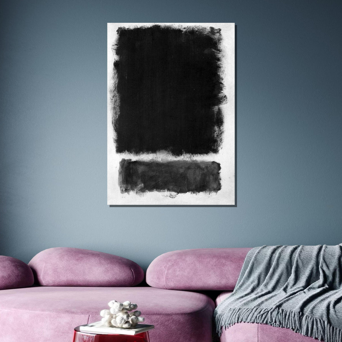 Black-White Mark Rothko Framed Canvas,Mark Rothko Wall Art,Art Reproduction,Rothko Reproduction,Rothko Print Poster,Abstract Canvas Art